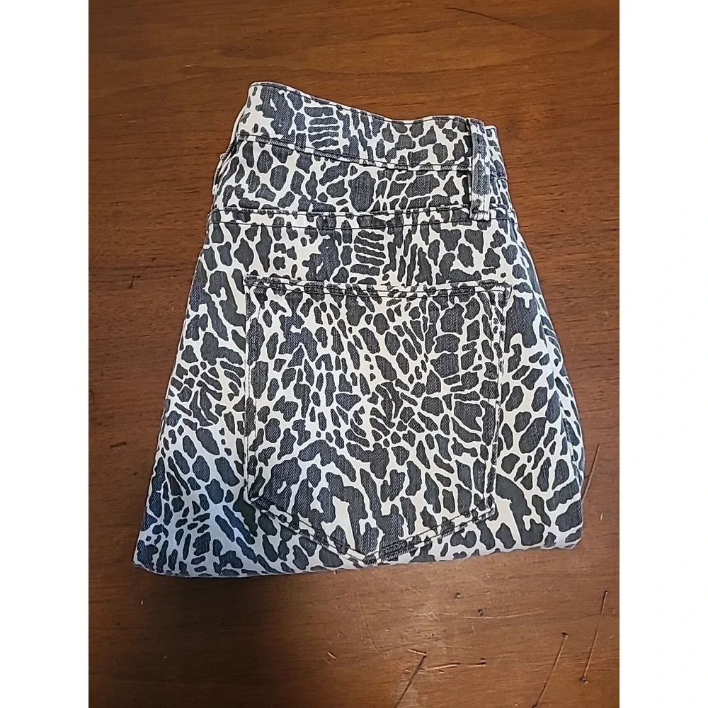 FRAME Denim ANIMAL PRINT LE HIGH ANKLE SKINNY JEANS SZ 26 Gray White Faded - Picture 12 of 12